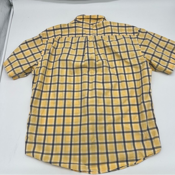 Vintage Y2K Tommy Hilfiger XL Yellow Plaid Shirt Crest Logo Streetwear 90s - Picture 2 of 11